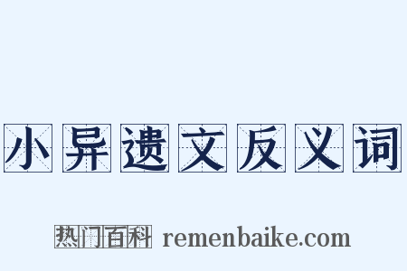 小异遗文反义词是什么意思的图片